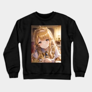 Smiling Anime Princess Crewneck Sweatshirt